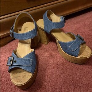 Report Blue Denim Platform Heels